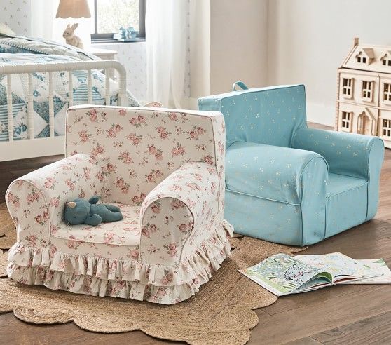 Emily & Meritt Floral Ruffle Anywhere Chair® | Pottery Barn Kids