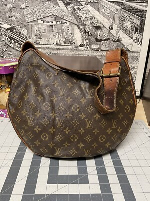 Vintage LOUIS VUITTON Croissant GM Shoulder Bag Monogram Leather Brown Spain | eBay US