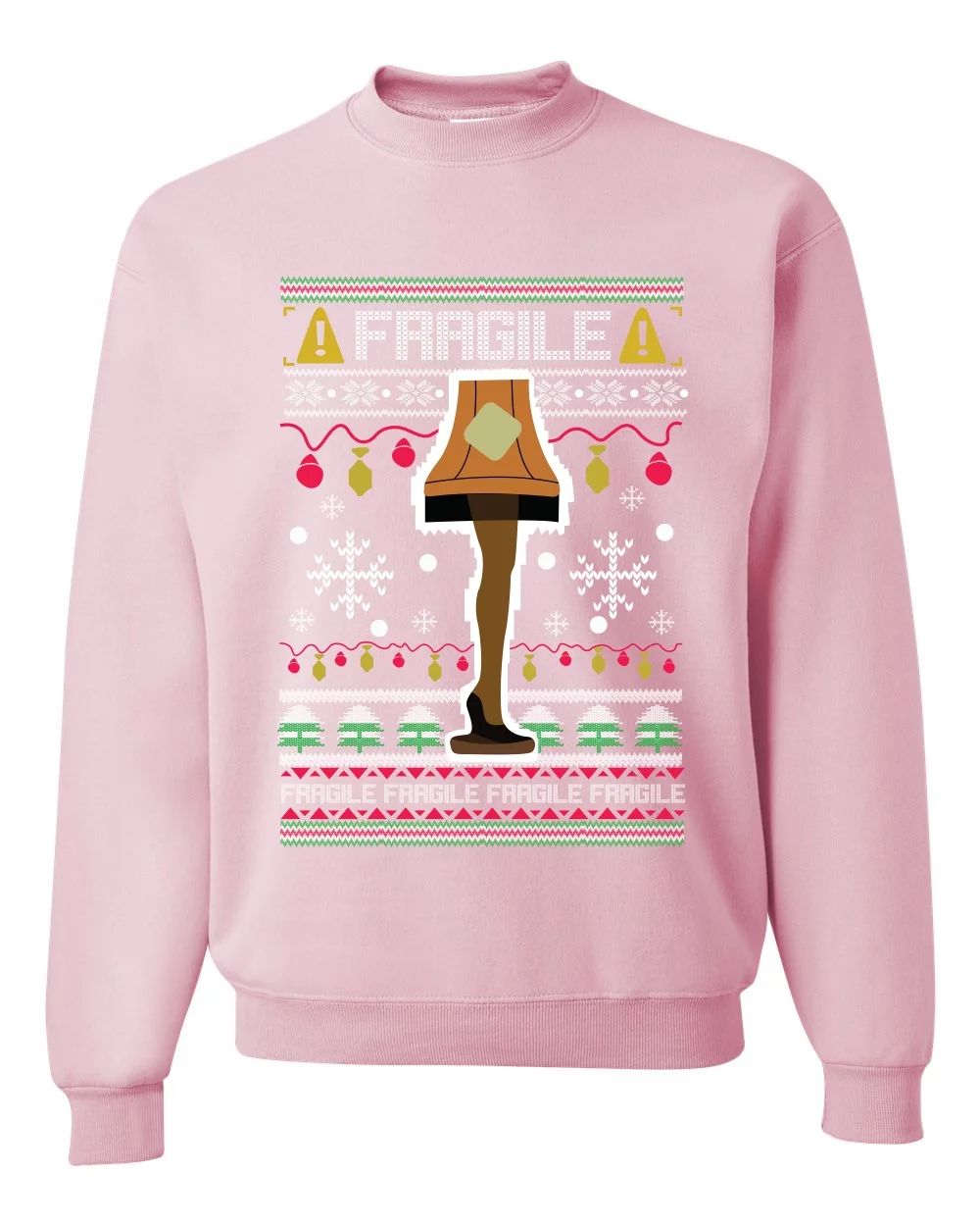 Funny Fragile Leg Lamp Christmas Story Movie Ugly Christmas Sweater Unisex Crewneck Graphic Sweat... | Walmart (US)