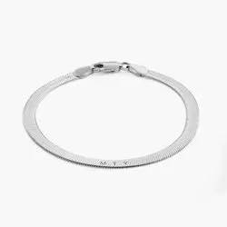 Herringbone Engraved Bracelet - Silver | Oak & Luna (US)