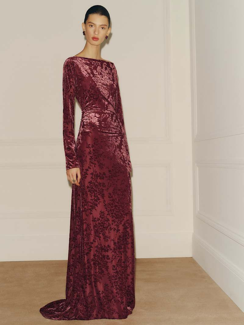Reformation Donya Velvet Dress Brown 12 | Reformation (Global)