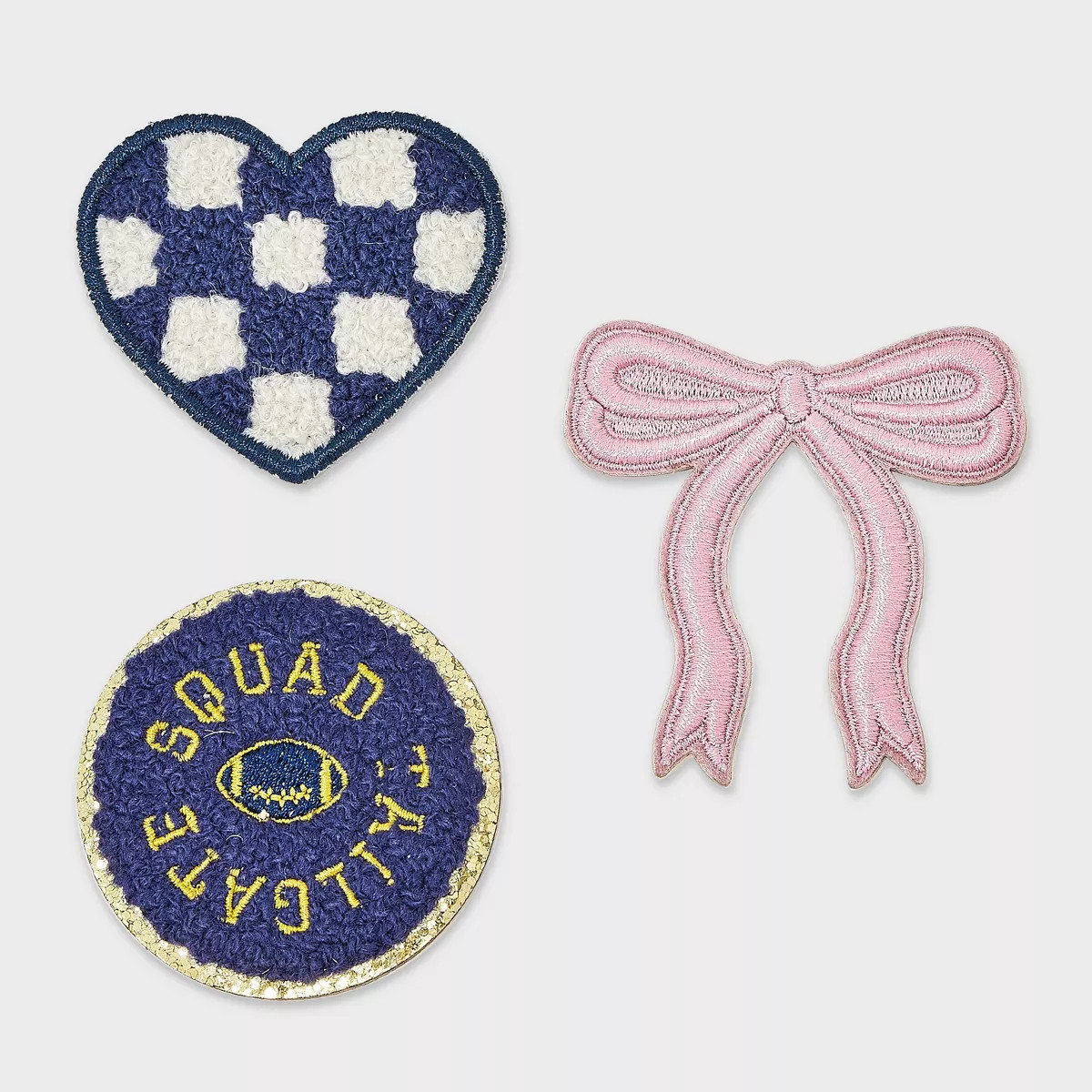 Tailgate and Bow Game Day Patch Set 3pc - Universal Thread™ Blue/Pink | Target