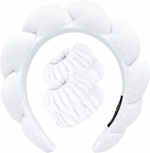 Spa Headband Wrist Towels Scrunchies/Wristband Set for Washing Face, Skincare Headbands for Women Te | Amazon (US)