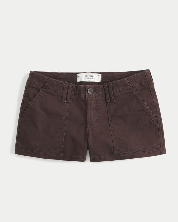 Low-Rise Twill Shortie Shorts | Hollister (US)