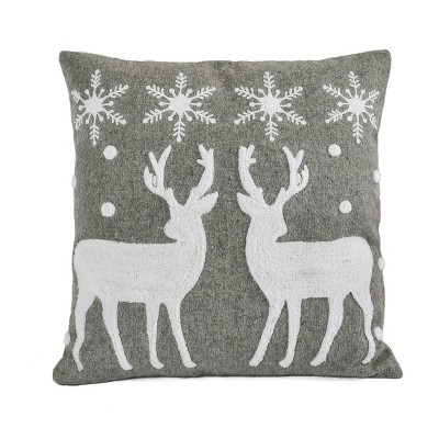 18” Reindeer and Snowflakes Throw Pillow - National Tree Company | Target