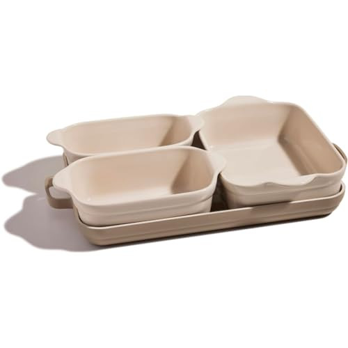 Our Place Bakeware Set | 5-Piece Nonstick, Toxin-Free, Ceramic, Stoneware Set with Oven Pan, Bakers, & Oven Mat | Space-Saving Nesting Design | Oven-Safe | Bake, Roast, Griddle and more | Steam | Amazon (US)
