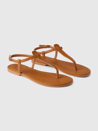 Vegan Leather T-Strap Sandals | Gap (US)
