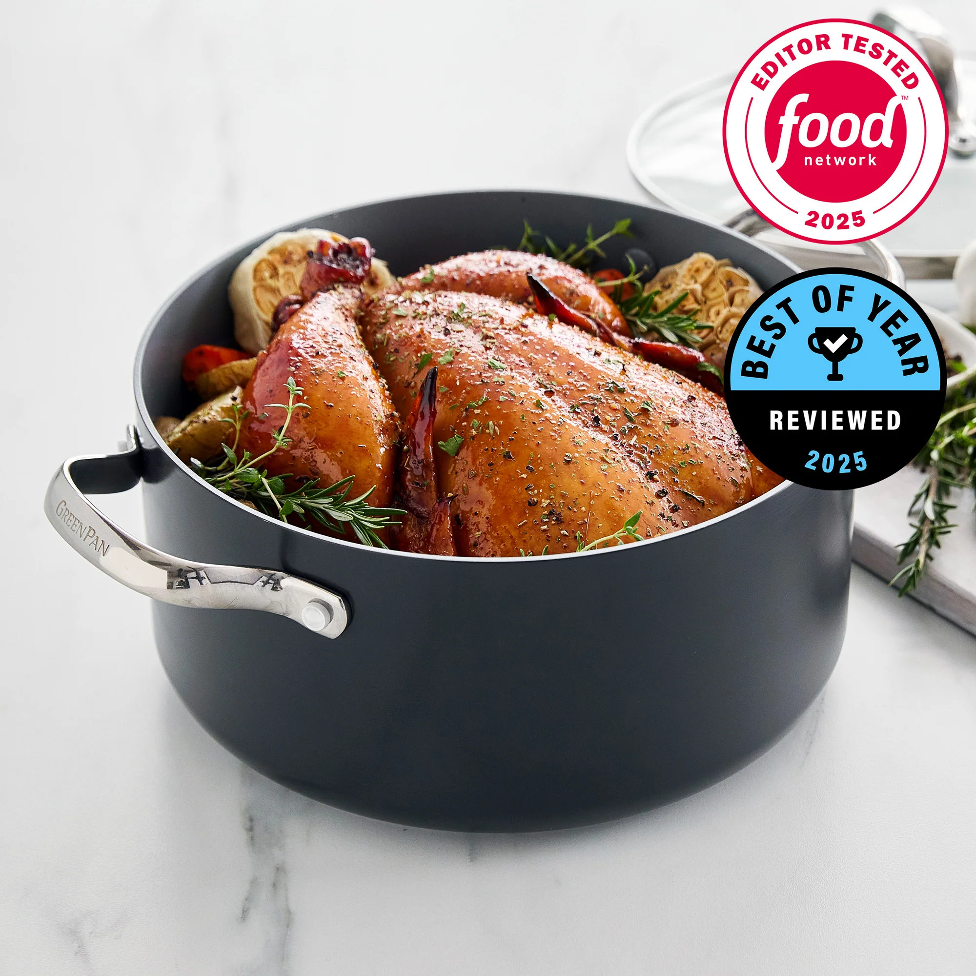 Valencia Pro Ceramic Nonstick 5.5-Quart Stockpot with Lid | GreenPan