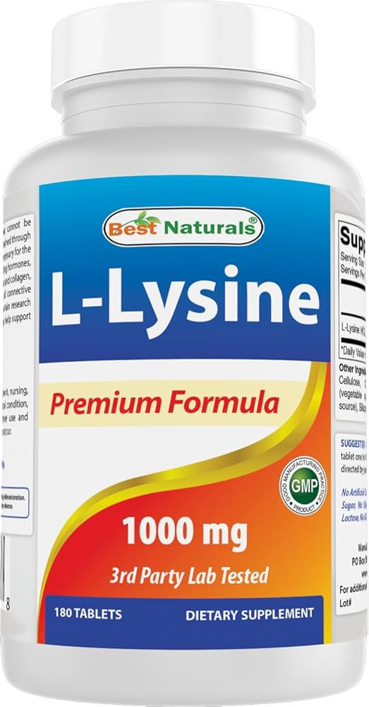 Best Naturals L-Lysine 1000mg 180 Tablets - Double Strength Lysine for stronger immune health & c... | Amazon (US)