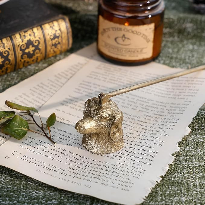 NIKKY HOME Gold Candle Snuffer, Dog Shape Candle Extinguisher with Long Handle, Vintage Decorativ... | Amazon (US)