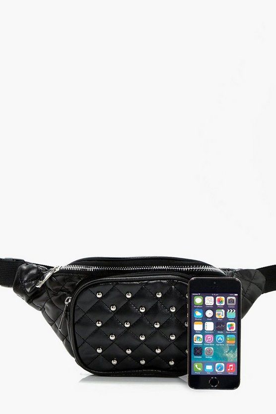 Amy Quilt And Stud Bumbag | Boohoo.com (US & CA)