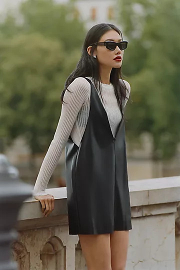 Sunday in Brooklyn Faux Leather Pinafore | Anthropologie (US)