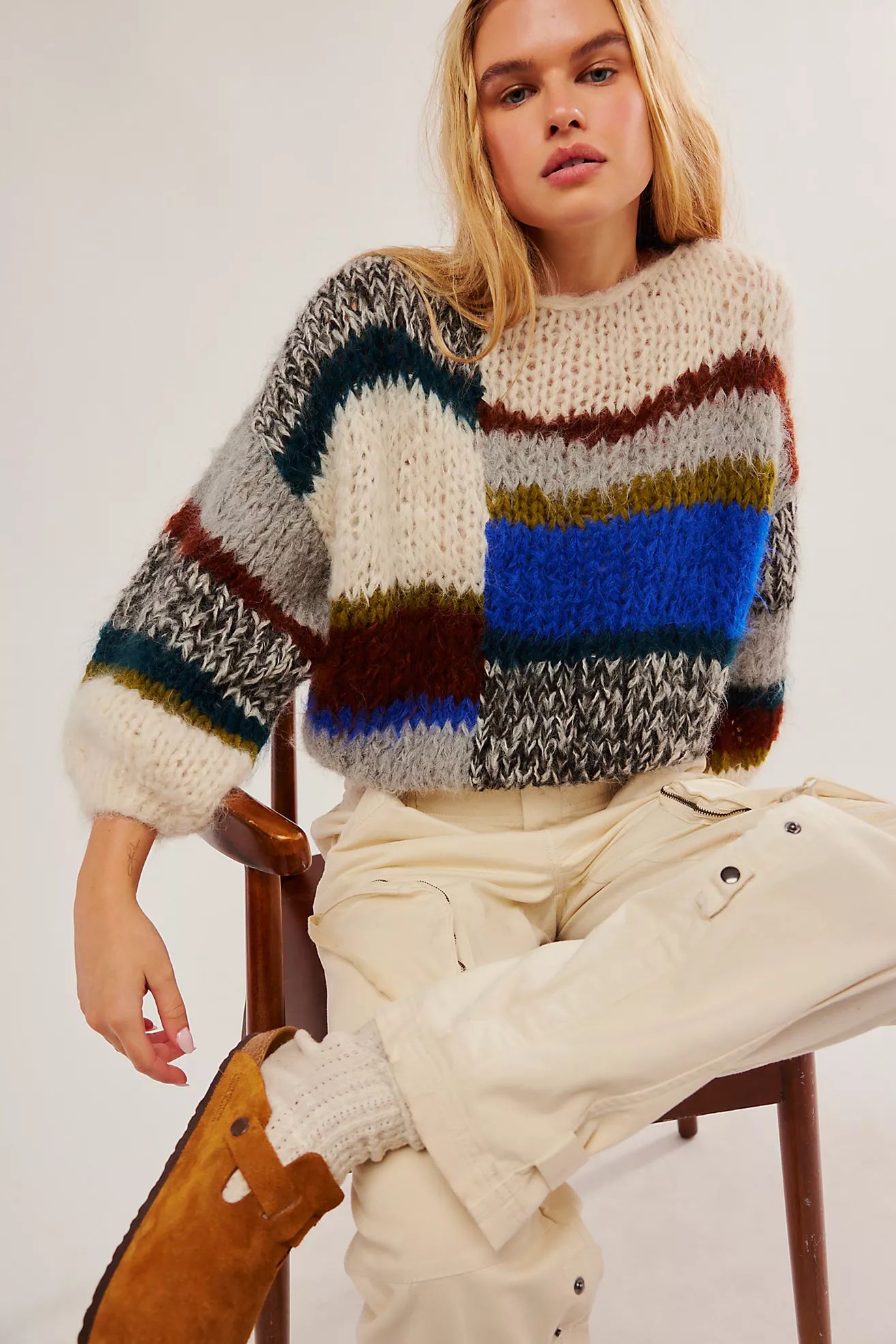 Maiami Alpaca Big Bomber Asymmetrical Stripe Pullover | Free People (Global - UK&FR Excluded)