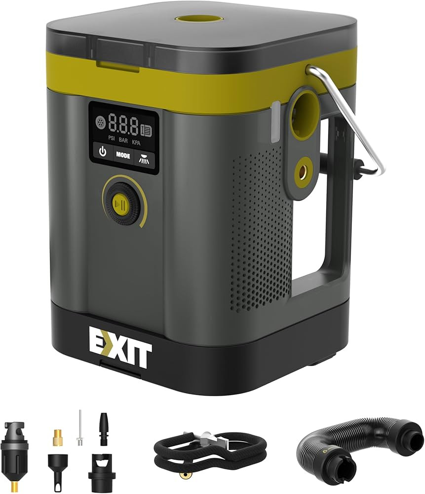 EXIT 20V Tire Inflator Portable Air Compressor, 150PSI Air Pump for Car Tires, Auto Shut Off, Def... | Amazon (US)
