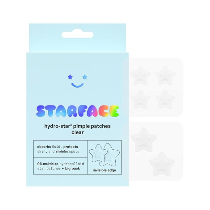 Starface Hydro-Star Clear Big Pack, Invisible Hydrocolloid Pimple Patches, Two Sizes and Star Sha... | Amazon (US)