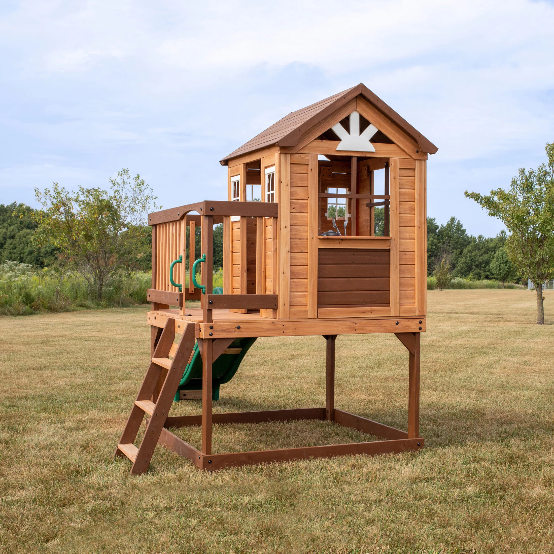 Backyard Discovery Echo Heights Cedar Playhouse with Kitchen | Wayfair North America