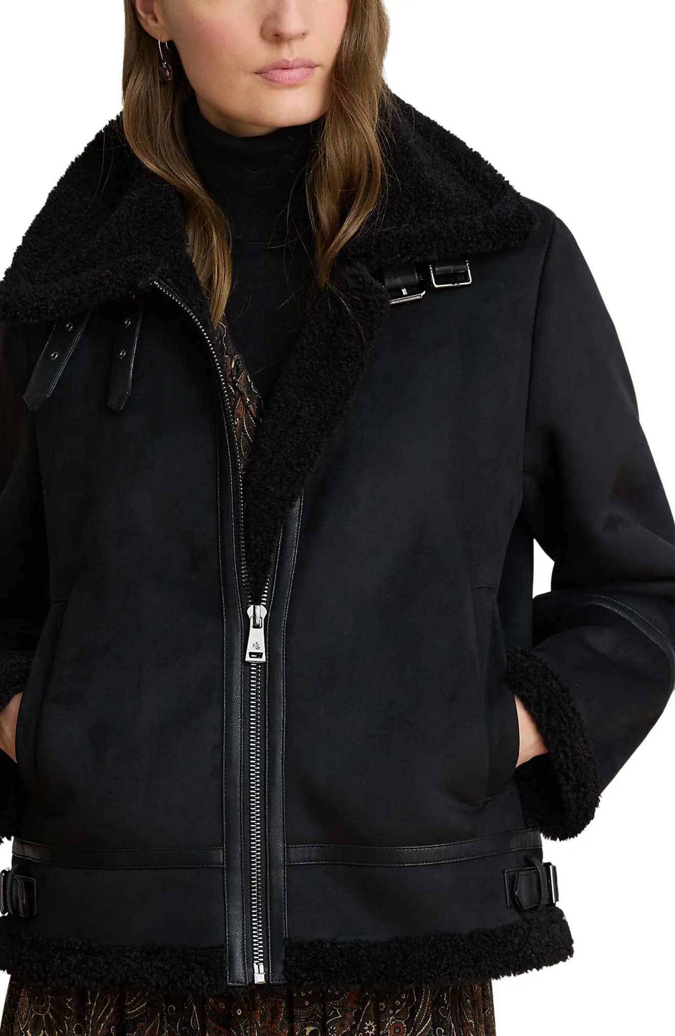 Faux Fur Trim Zip Front Jacket (Women) | Nordstrom | Nordstrom