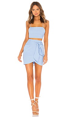superdown Milah Wrap Skirt Set in Light Blue from Revolve.com | Revolve Clothing (Global)