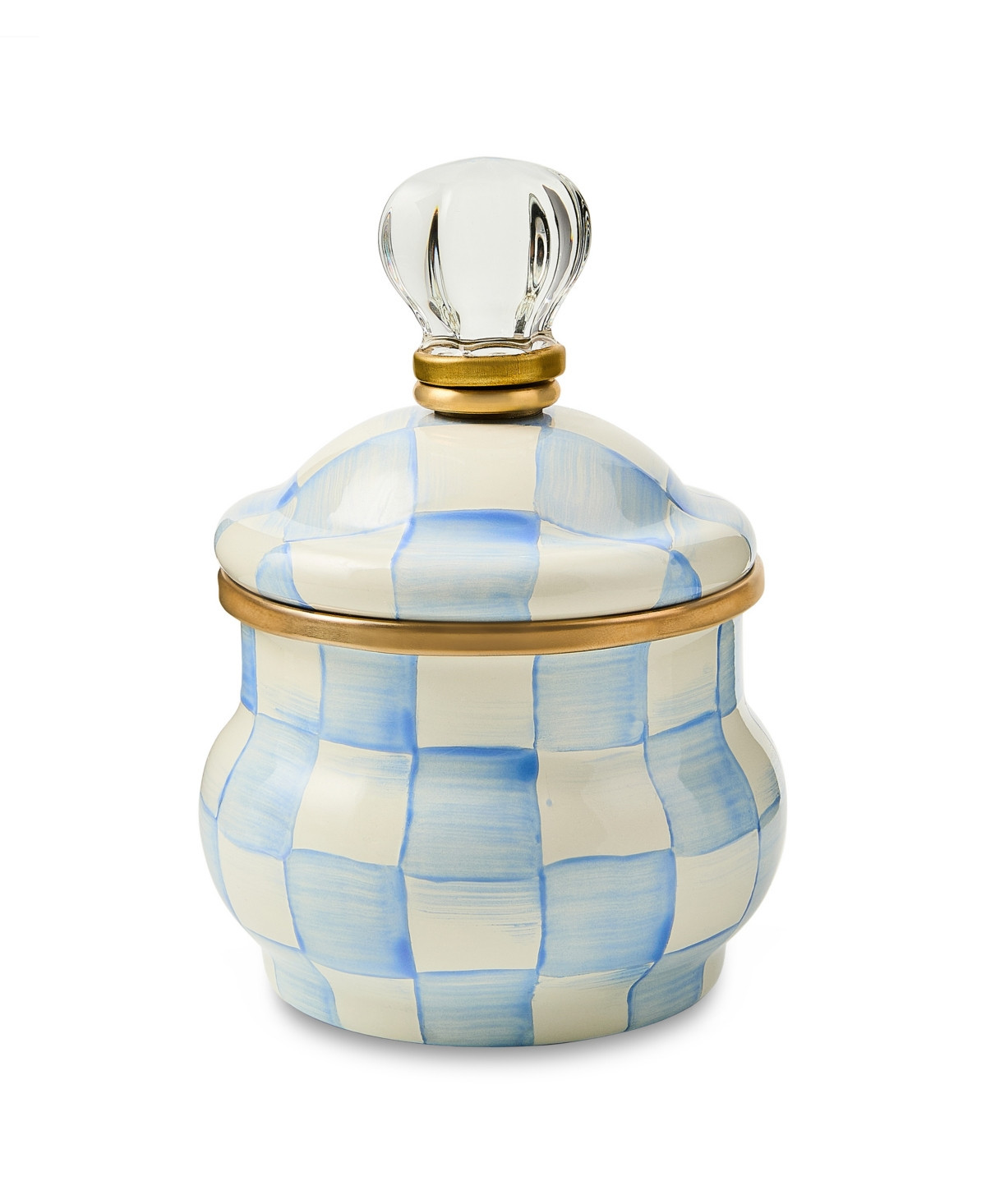 MacKenzie-Childs Check Lidded Sugar Bowl - Sky Blue | Macy's