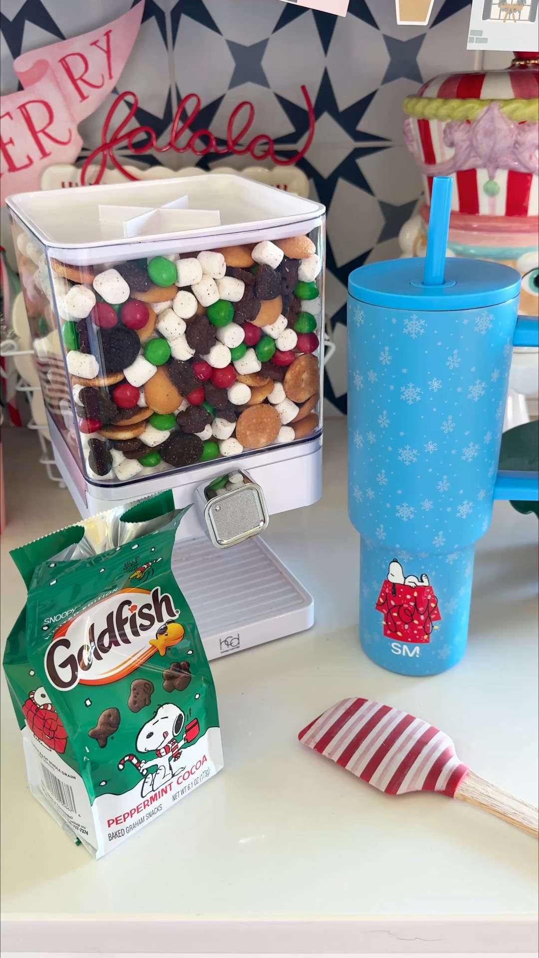 Amazon snack dispenser, amazon kitchen gadget, amazon kitchen, amazon home, kitchen essentials, holiday hosting, hostess, snoopy, peanuts, Charlie Brown Christmas 

This dispenser is so fun to make themed/festive snack mixes for movie nights, if you’re hosting, set by a hot cocoa bar, game day snacking, etc!😍 can also be used for cereal in your pantry, candy, etc! 

#LTKKids #LTKHome #LTKHoliday
