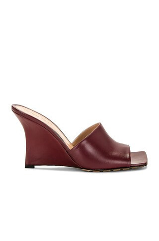 Bottega Veneta Stretch Mule Wedge in Burgundy | FWRD 