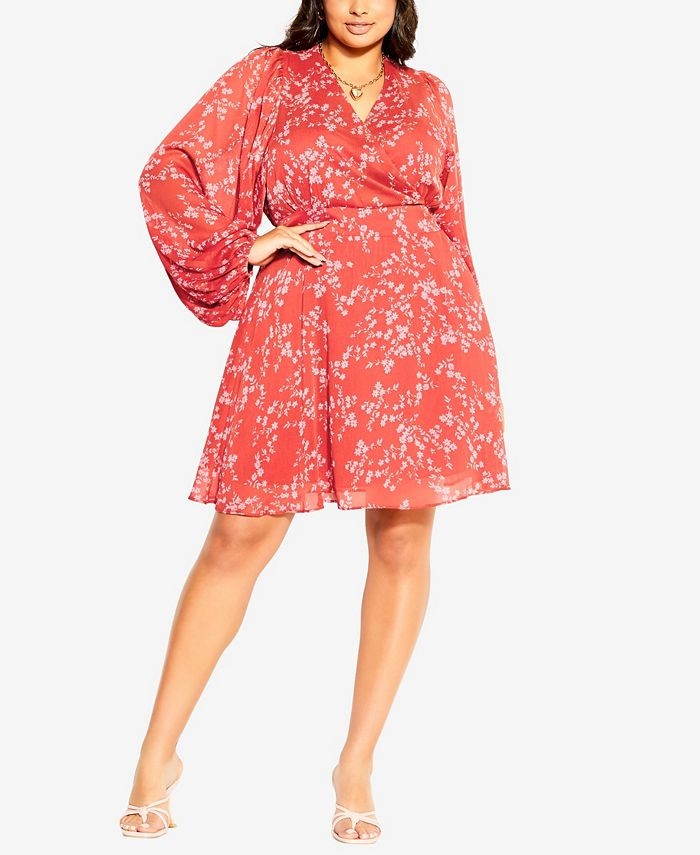 City Chic Trendy Plus Size Cherry Ditsy Dress & Reviews - Dresses - Plus Sizes - Macy's | Macys (US)