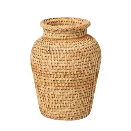 Rattan Vase Wicker Vases Flower Pot Supplies Ornament Rustic transplant Storage Holder Rustic Woven  | Walmart (US)