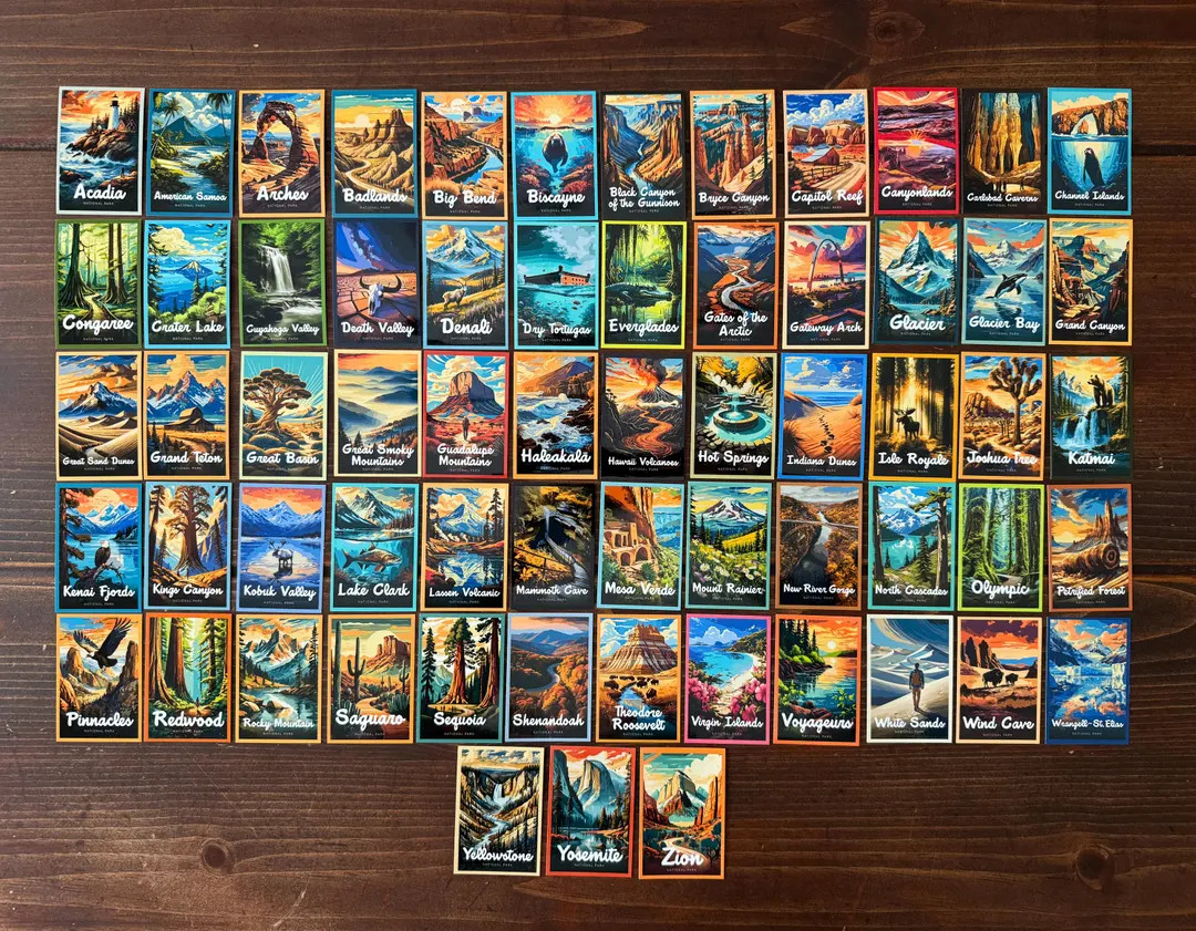 US National Parks Magnets - Complete Set of 63, Designer Series | Etsy (US)