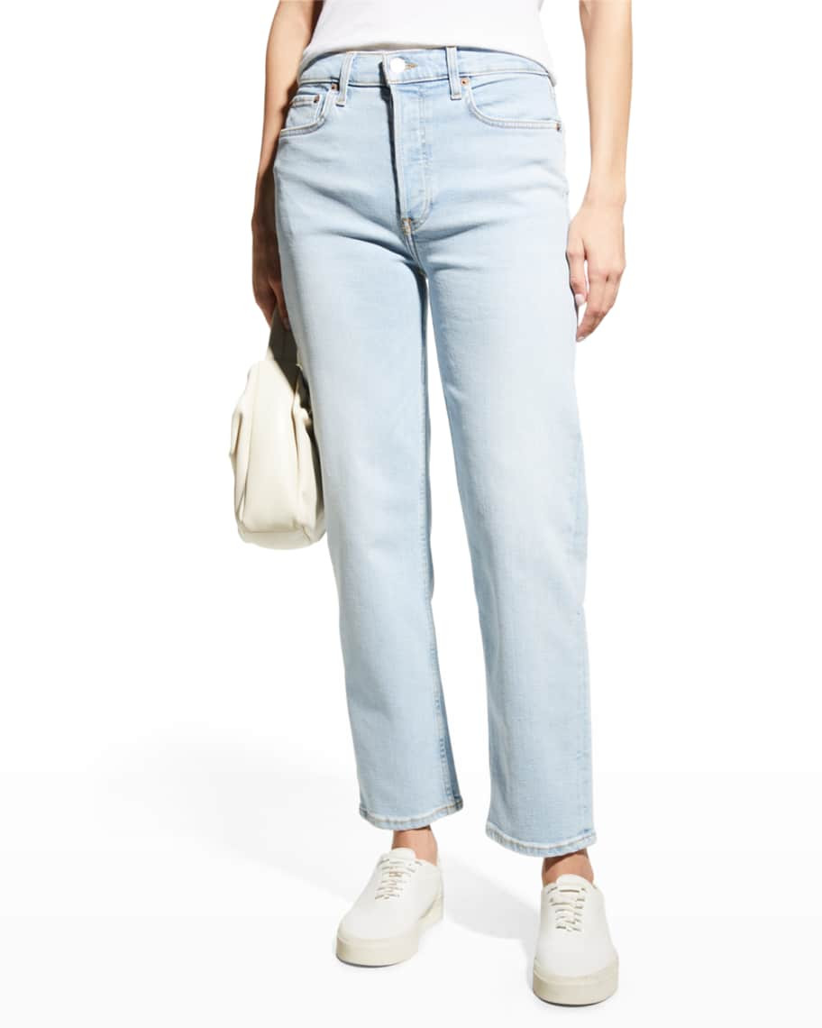 70s Stove Pipe Straight-Leg Cropped Jeans | Neiman Marcus