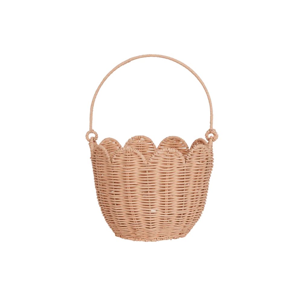 Rattan Tulip Carry Basket - Seashell Pink | Shop Sweet Lulu