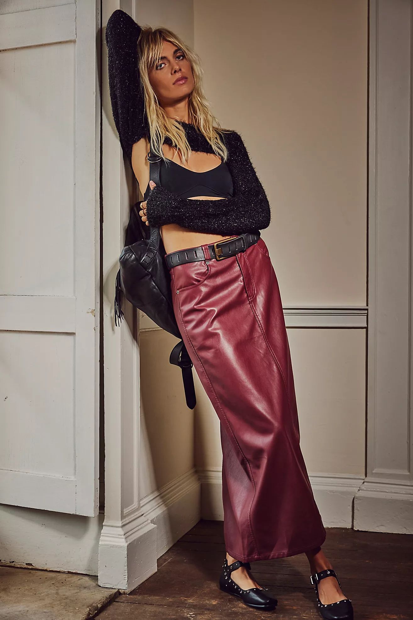 City Slicker Vegan Maxi Skirt | Free People (Global - UK&FR Excluded)