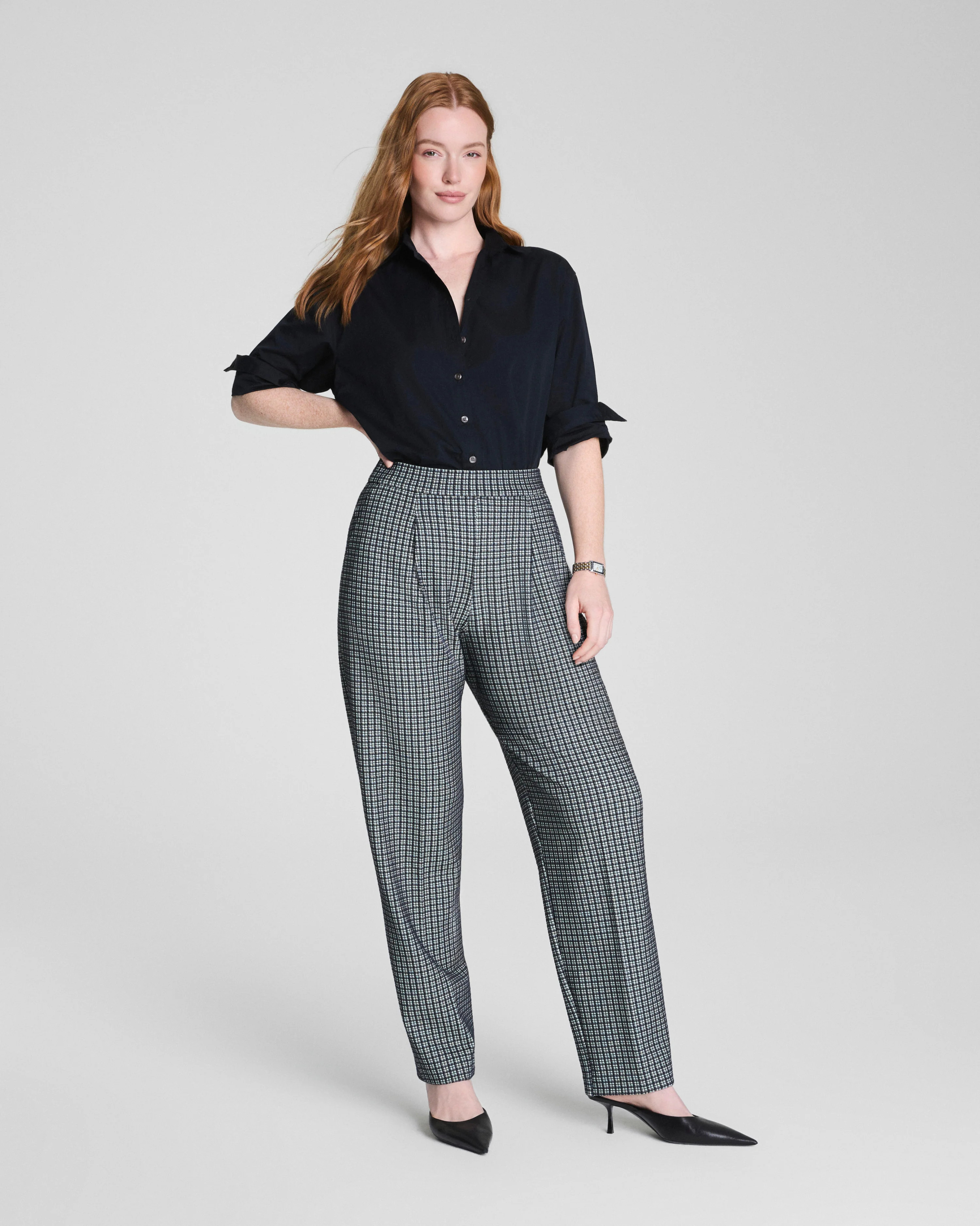 High-Rise Ponte Barrel Leg Pants with Stretch | SPANX | Spanx