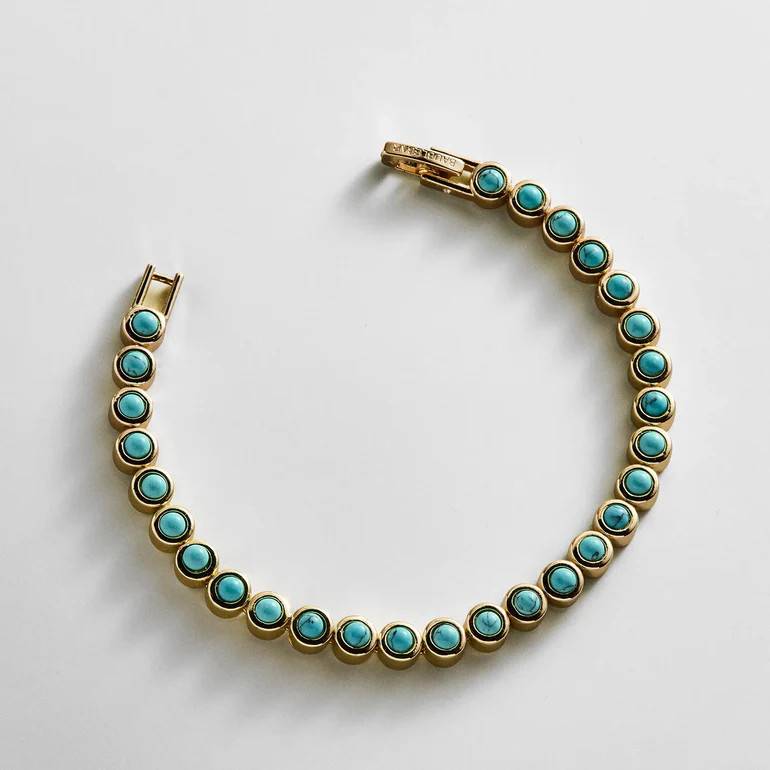 Nina Semi-Precious Bracelet - Gold/Turquoise | BaubleBar