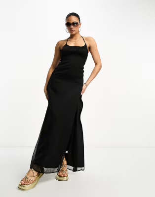 ASYOU halter neck maxi dress in black | ASOS (Global)