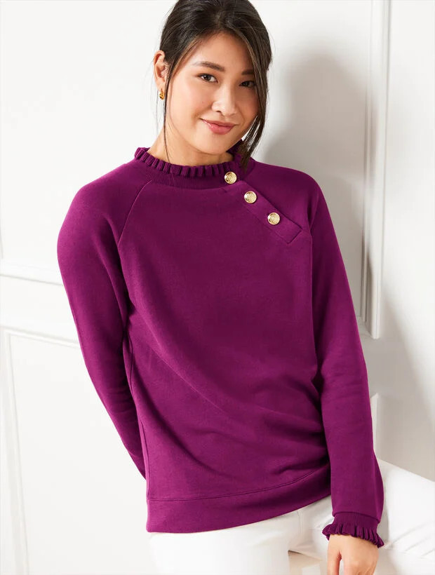 Ruffle Trim Raglan Sweatshirt | Talbots