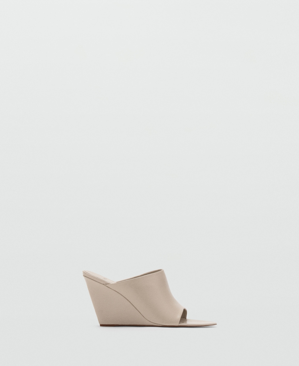 Mango Women's Leather Wedge-Heel Sandals - Gray | Macy's