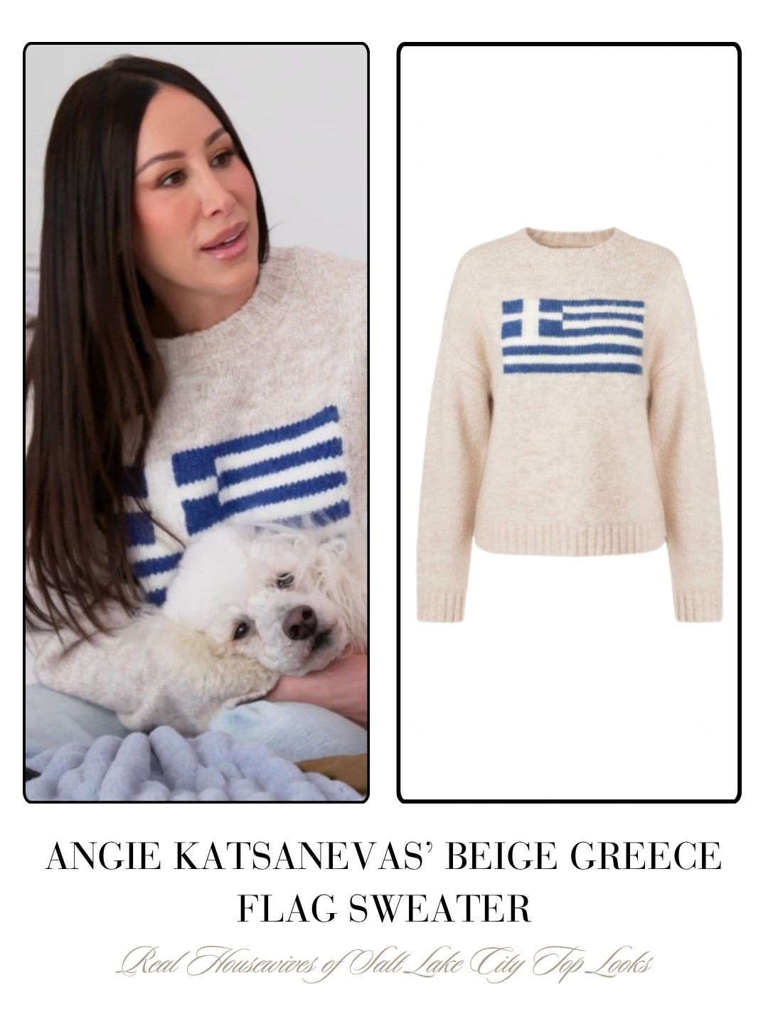 Angie Katsanevas’ Beige Greece Flag Sweater 

#LTKFindsUnder100