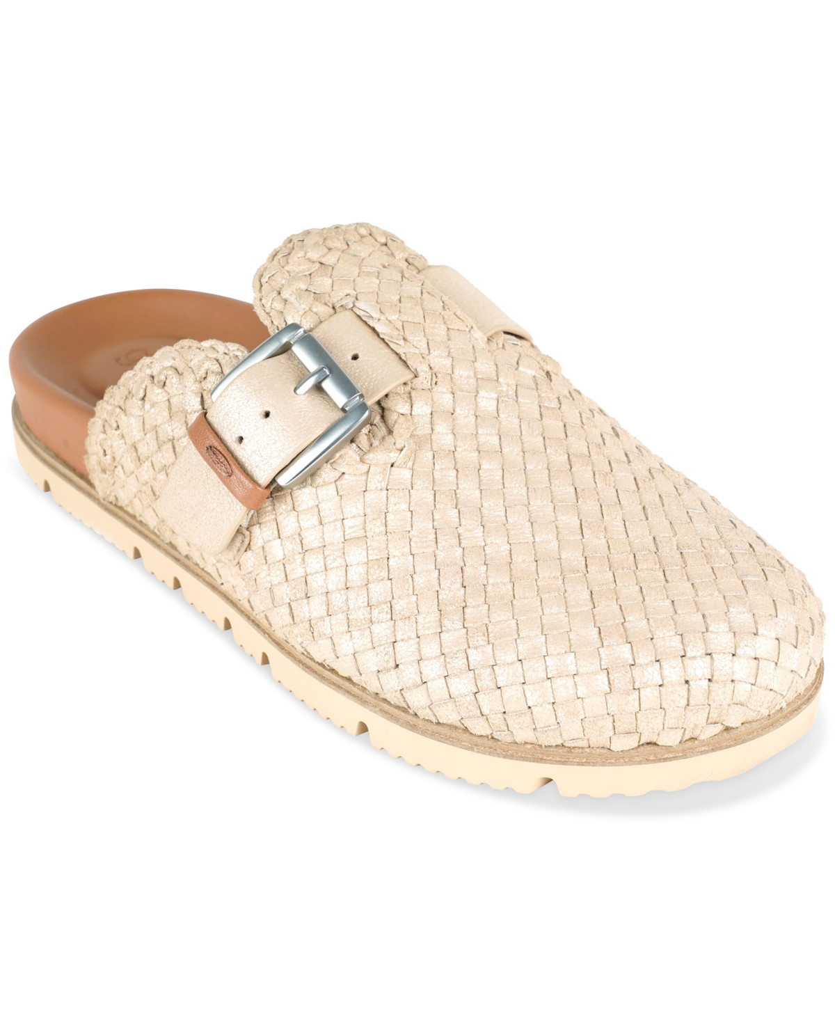 Gentle Souls Women's Brantley Woven Buckled Clogs - Sand Woven Leather | Macy's
