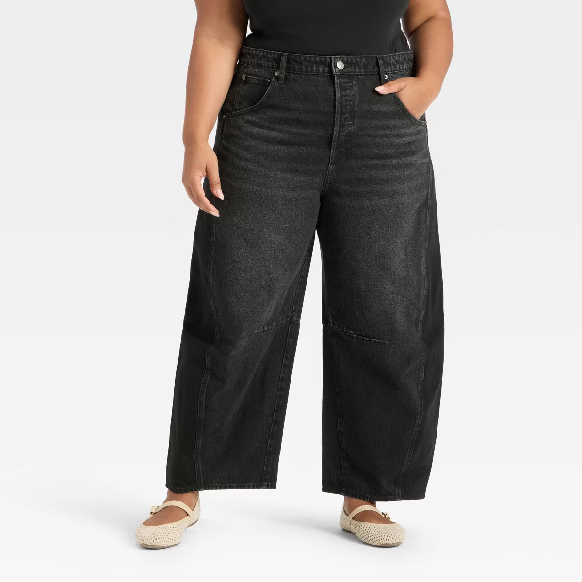 Women's High-Rise Curved Leg Barrel Jeans - Universal Thread™ | Target
