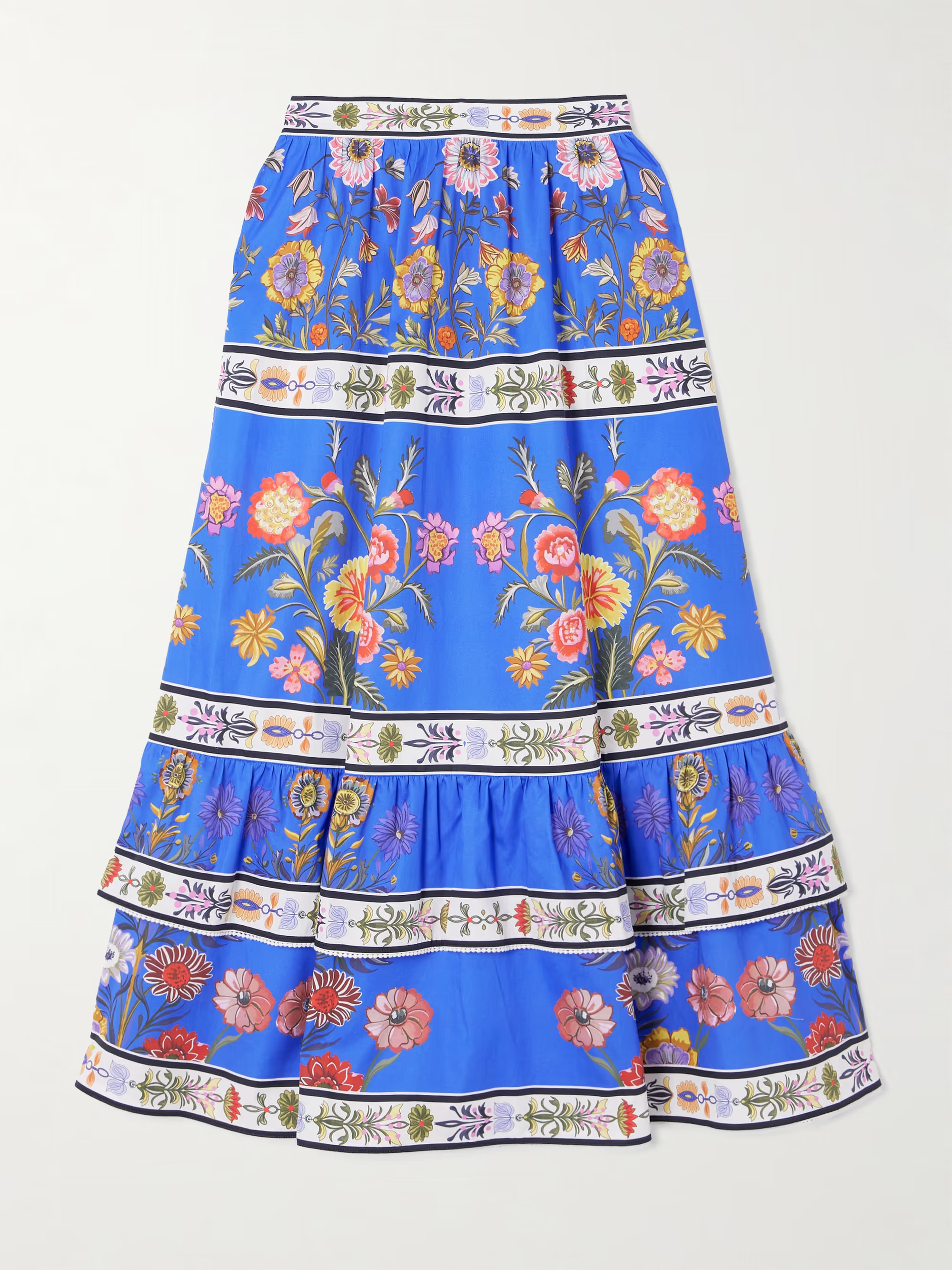 Paulina printed cotton-poplin midi skirt | NET-A-PORTER (US)