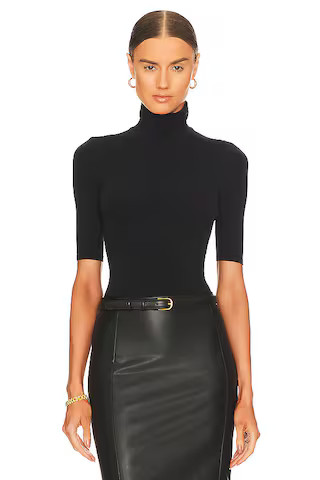 Commando Ballet Shortsleeve Turtleneck Bodysuit in Black from Revolve.com | Revolve Clothing (Global)