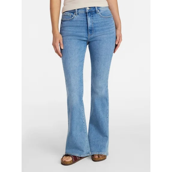 Time and Tru Women's and Women's Plus High Rise Flare Jeans, 31" Inseam Regular, Sizes 0-22 | Walmart (US)