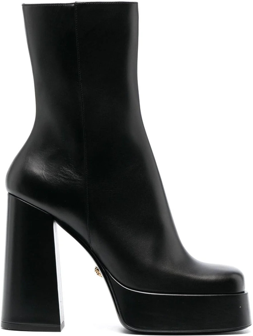 Versace Women's Medusa Aevitas Leather Platform Boots in Black | Size 40 | 1010174DVT2P1B00V | LOZURI
