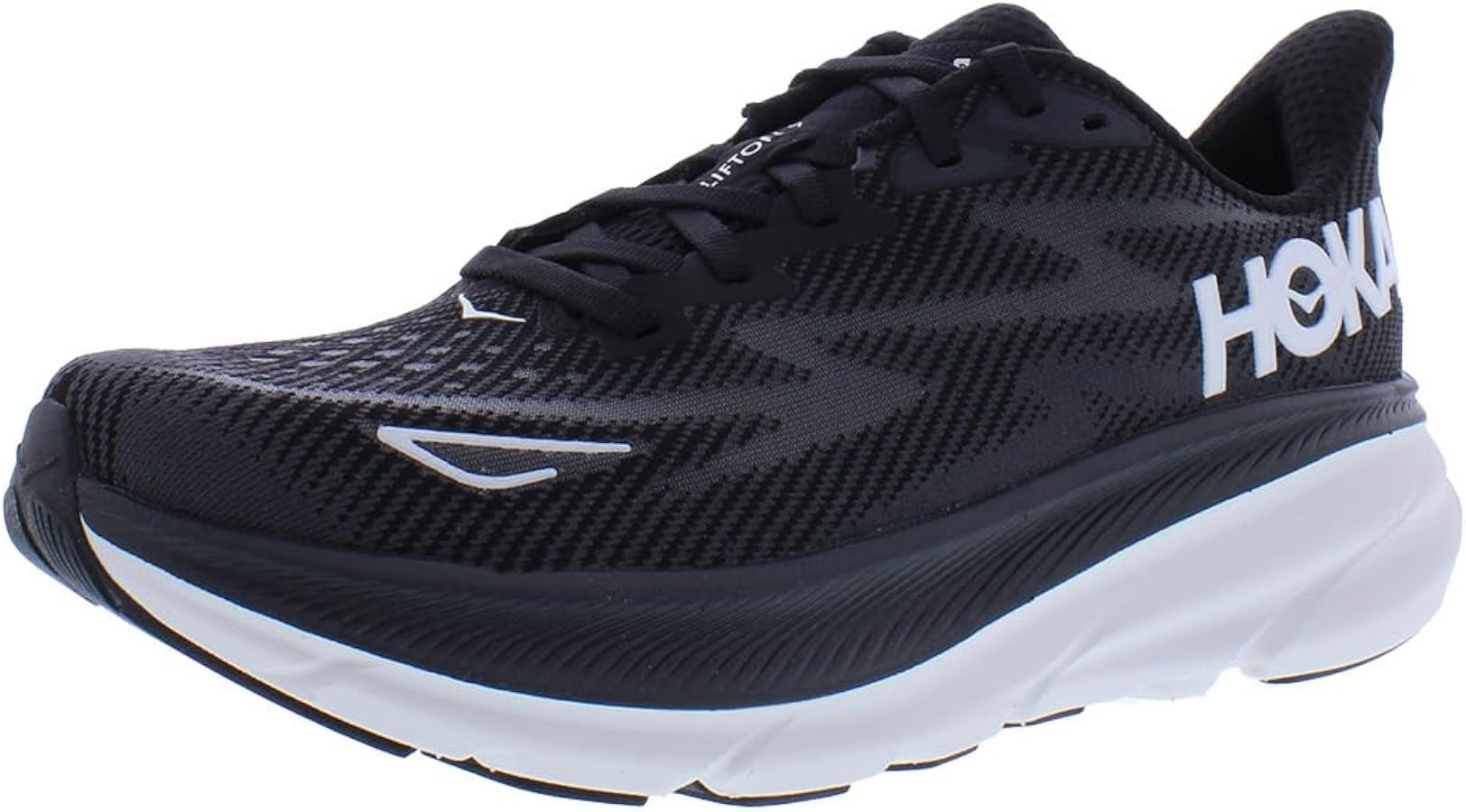 HOKA ONE ONE Clifton 9 Mens Shoes Size 11, Color: Black/White | Amazon (US)