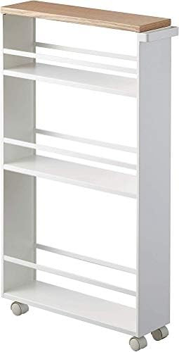YAMAZAKI home Tower Rolling Slim Storage Cart With Handle White | Amazon (US)