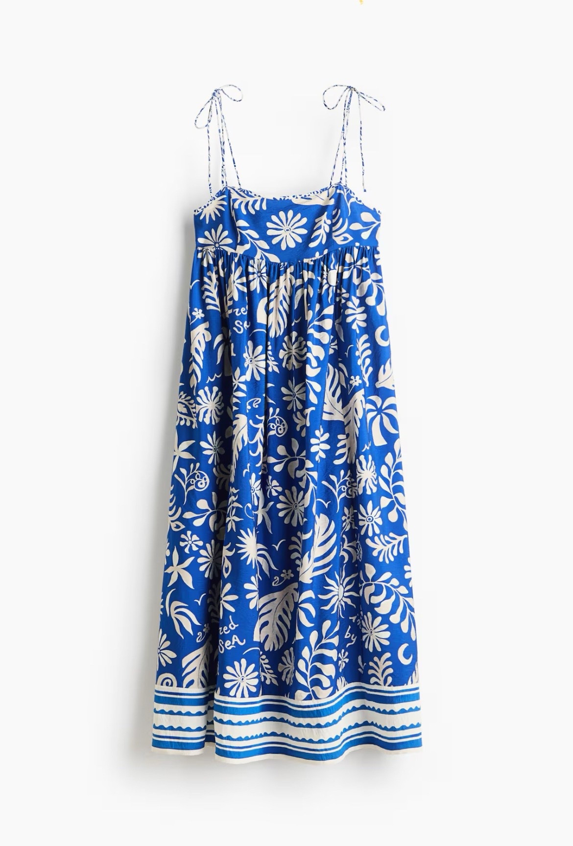 Blue and white patterned midi dress 

#LTKSeasonal