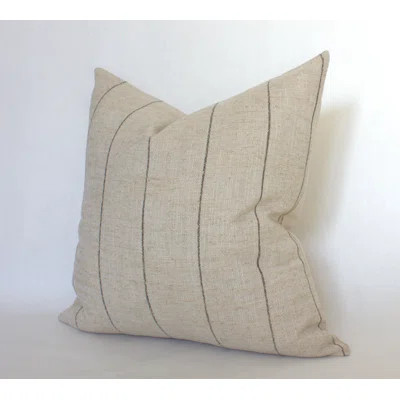 Neutral Striped Throw Pillow Cover, Farmhouse Pillow Cover | Wayfair North America