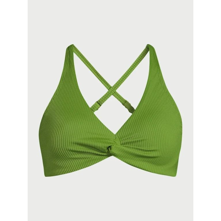 Sofia by Sofia Vergara Women's and Plus Ribbed Twist Bikini Top, Sizes XS-2X | Walmart (US)