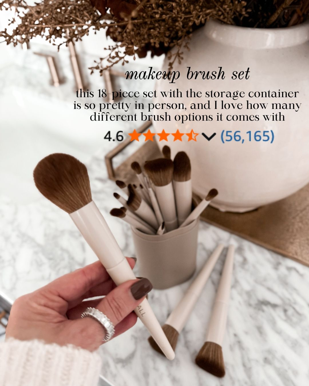 ELEVATED MAKEUP BRUSH SET WITH STORAGE! This 18-piece makeup brush set offers a beautifully curated range of brushes for a seamless, polished application. The soft bristles and neutral design feel luxe in hand, while the included storage container keeps everything organized and display-worthy. A refined beauty essential that looks just as good on your vanity as it performs.

#Amazon #TheHillaryStyle #MakeupBrushSet #BeautyEssentials #VanityOrganization #EverydayMakeup #NeutralAesthetic #BeautyFavorites #ElevatedBeauty 

 #LTKmomlife #LTKselfcare #LTKOver40