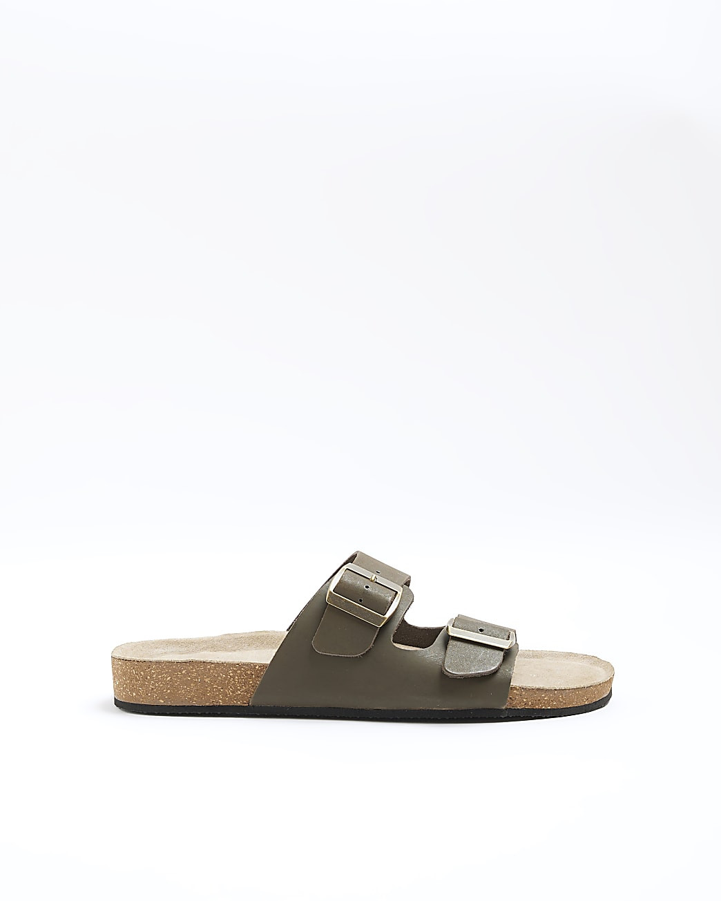 Green suede double strap sandals | River Island (UK & IE)
